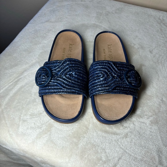 Kate Spade Slides Women's size 7.5 Maribelle Flat Sandals Navy Blue New - Picture 5 of 5